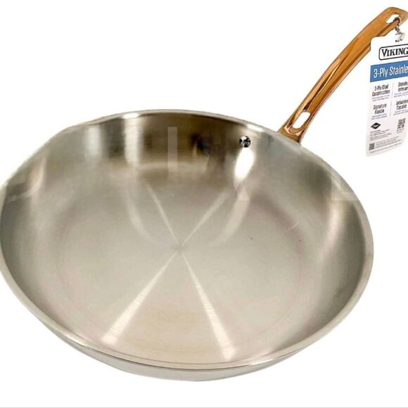 Viking 3-Ply 304 Stainless Steel w/Aluminum Core 12" Fry Pan - Picture 3 of 11